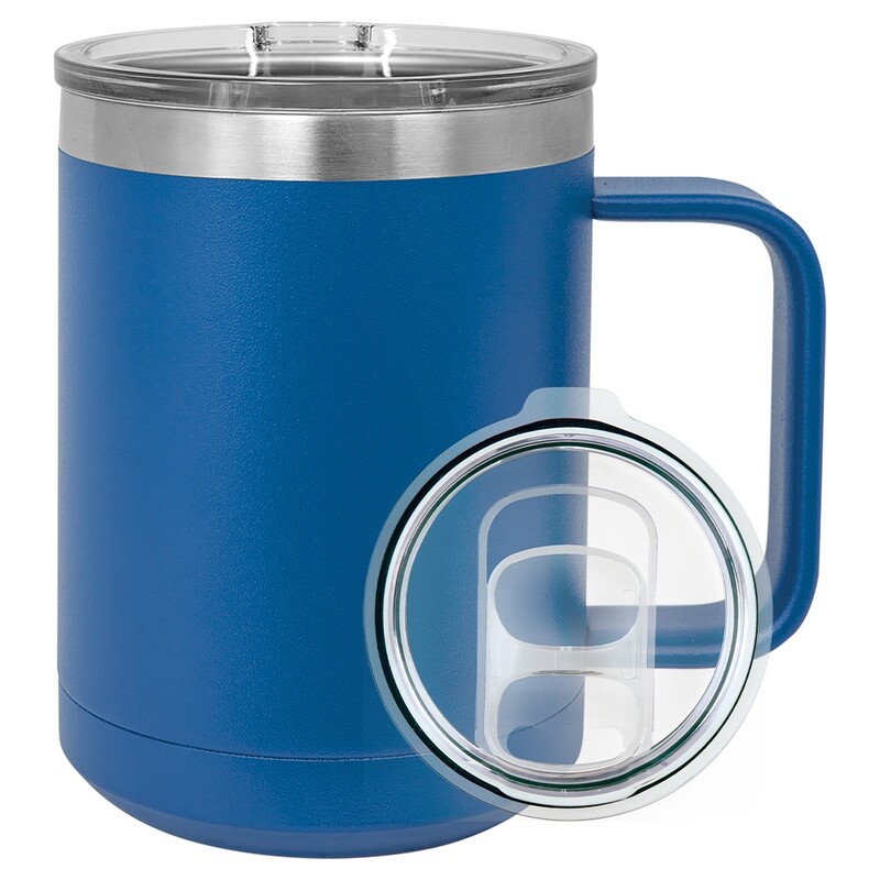 Beverage Tumblers - 15oz  Royal Blue Coffee Tumbler with Sliding Lid