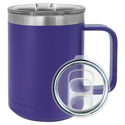 Beverage Tumblers - 15oz  Purple Coffee Tumbler with Sliding Lid