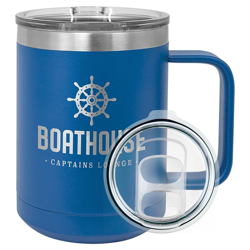 Beverage Tumblers - 15oz  Royal Blue Coffee Tumbler with Sliding Lid