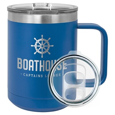 Beverage Tumblers - 15oz  Royal Blue Coffee Tumbler with Sliding Lid