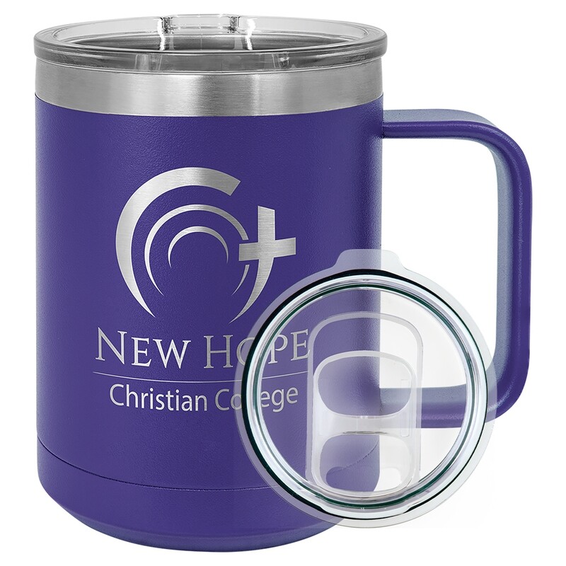 Beverage Tumblers - 15oz  Purple Coffee Tumbler with Sliding Lid