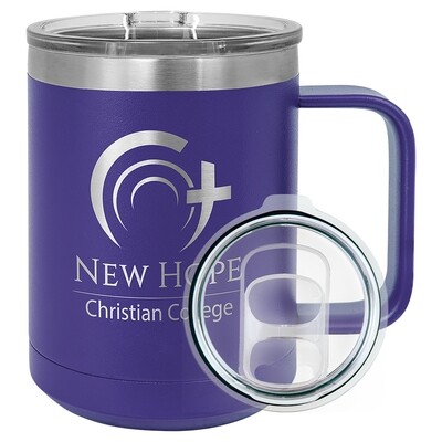 Beverage Tumblers - 15oz  Purple Coffee Tumbler with Sliding Lid