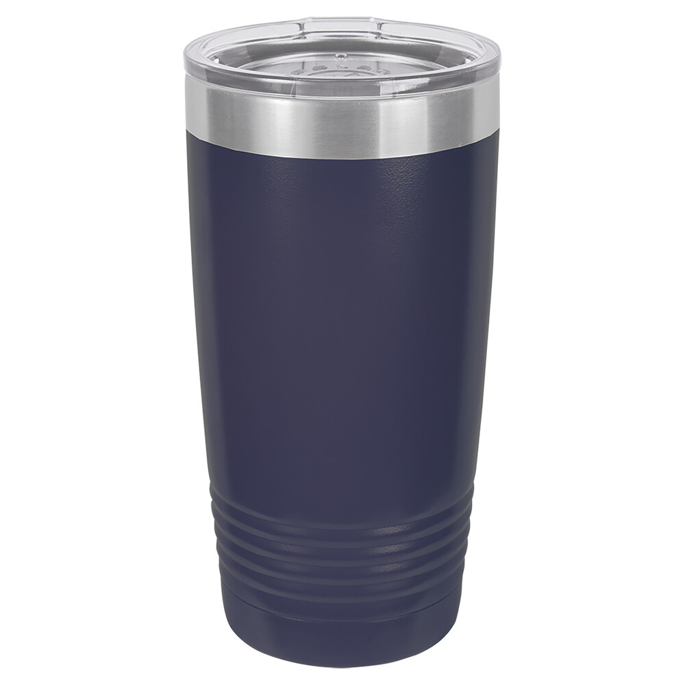 Beverage Tumblers - 20oz Navy Blue Tumbler with Lid