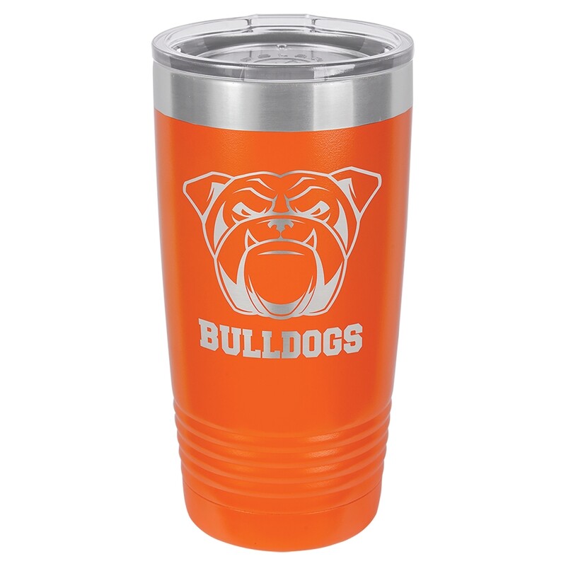 Beverage Tumblers - 20oz Orange Tumbler with Lid