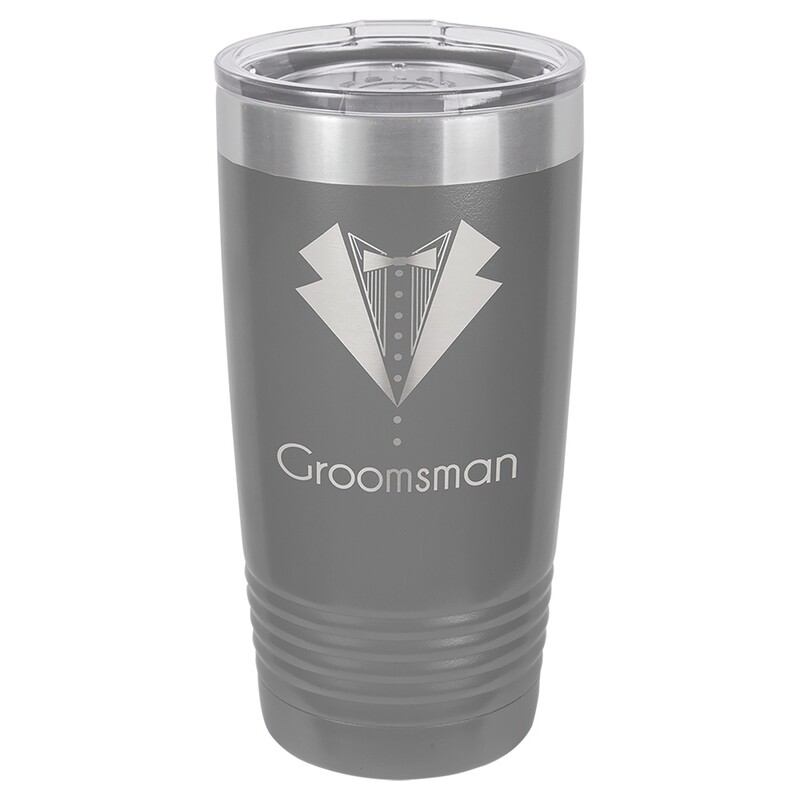 Beverage Tumblers - 20oz Gray Tumbler with Lid