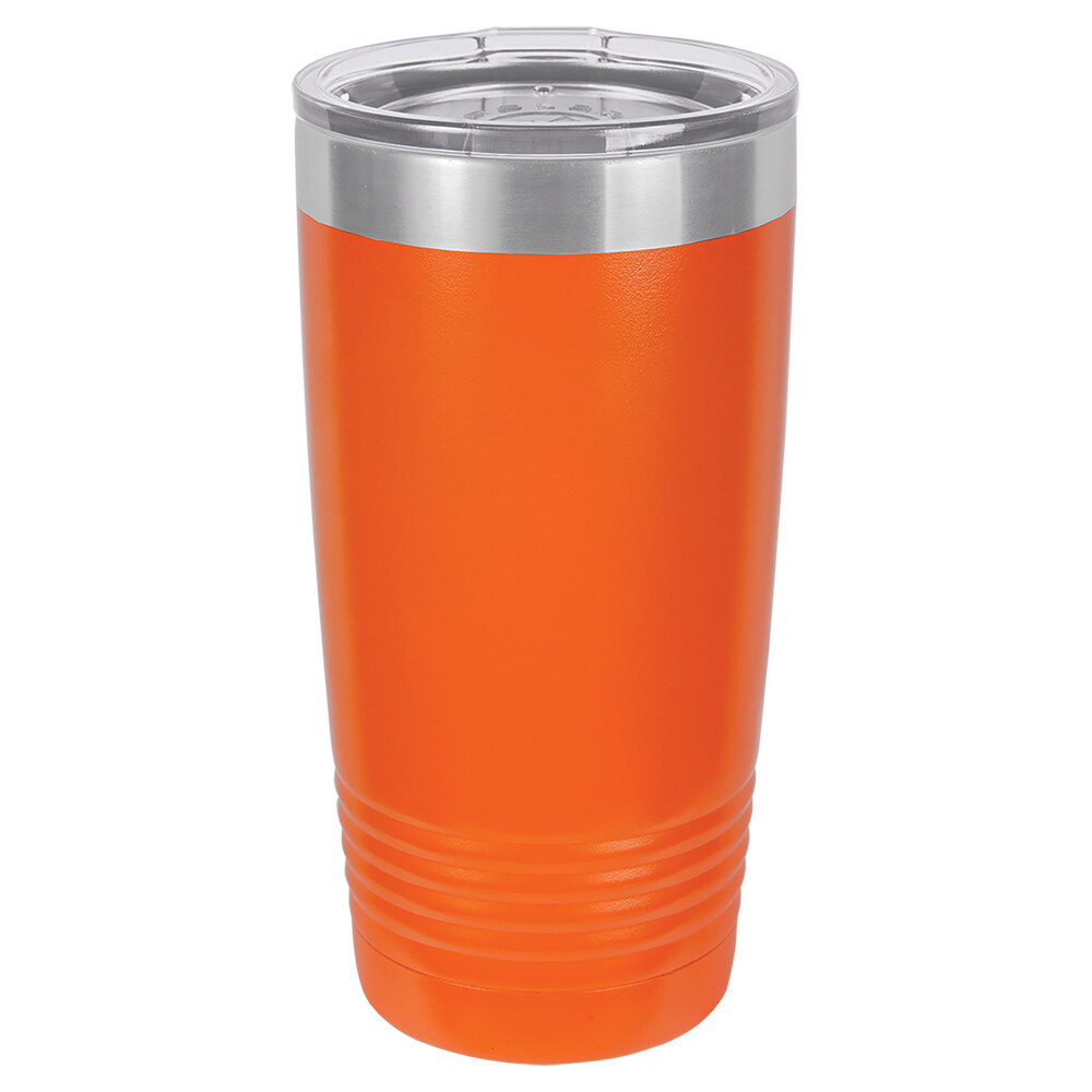 Beverage Tumblers - 20oz Orange Tumbler with Lid