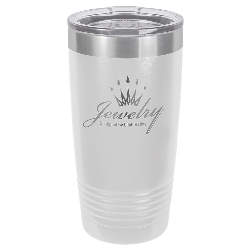 Beverage Tumblers - 20oz White Tumbler with Lid