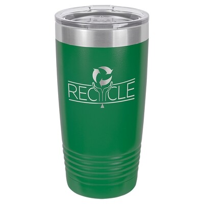 Beverage Tumblers - 20oz Green Tumbler with Lid