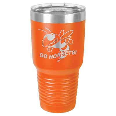 Beverage Tumblers - 30oz Orange Tumbler with Lid