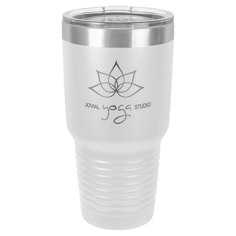 Beverage Tumblers - 30oz White Tumbler with Lid