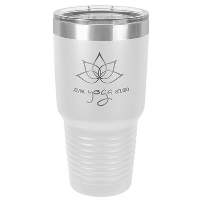 Beverage Tumblers - 30oz White Tumbler with Lid