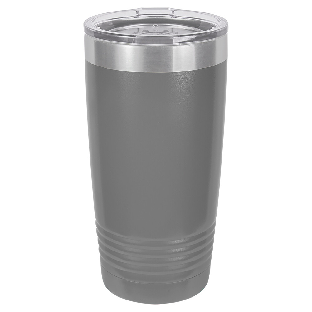 Beverage Tumblers - 20oz Gray Tumbler with Lid