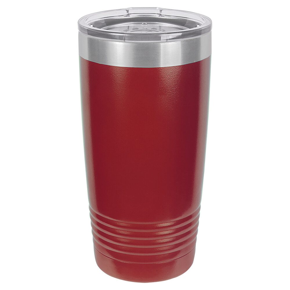 Beverage Tumblers - 20oz Maroon Tumbler with Lid