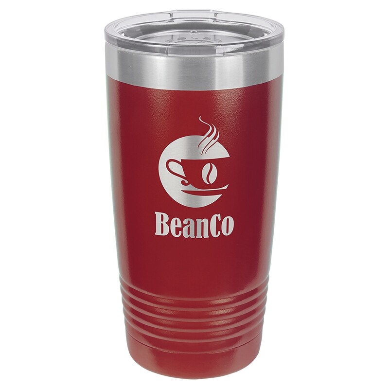 Beverage Tumblers - 20oz Maroon Tumbler with Lid