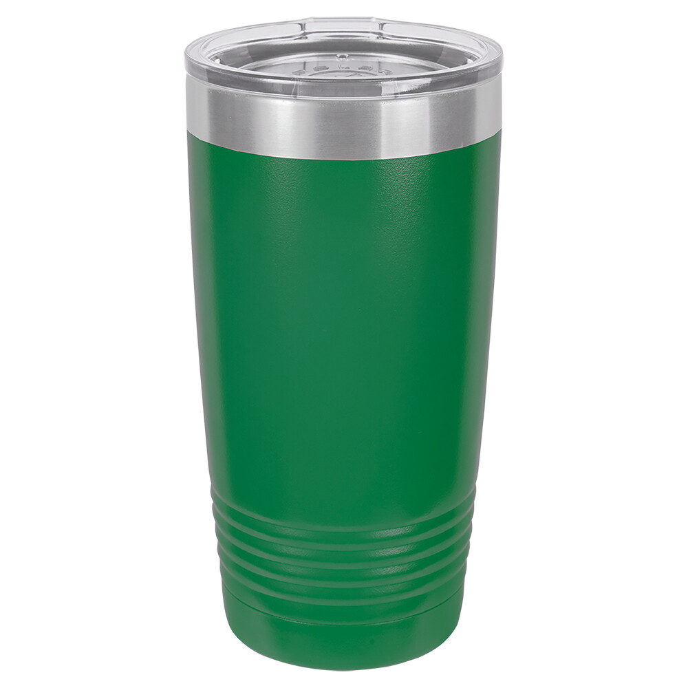Beverage Tumblers - 20oz Green Tumbler with Lid