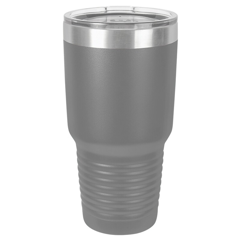 Beverage Tumblers - 30oz Gray Tumbler with Lid