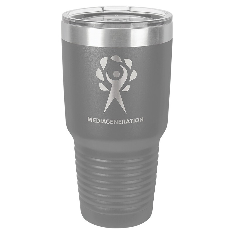 Beverage Tumblers - 30oz Gray Tumbler with Lid