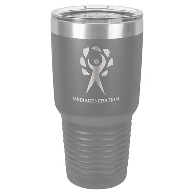 Beverage Tumblers - 30oz Gray Tumbler with Lid