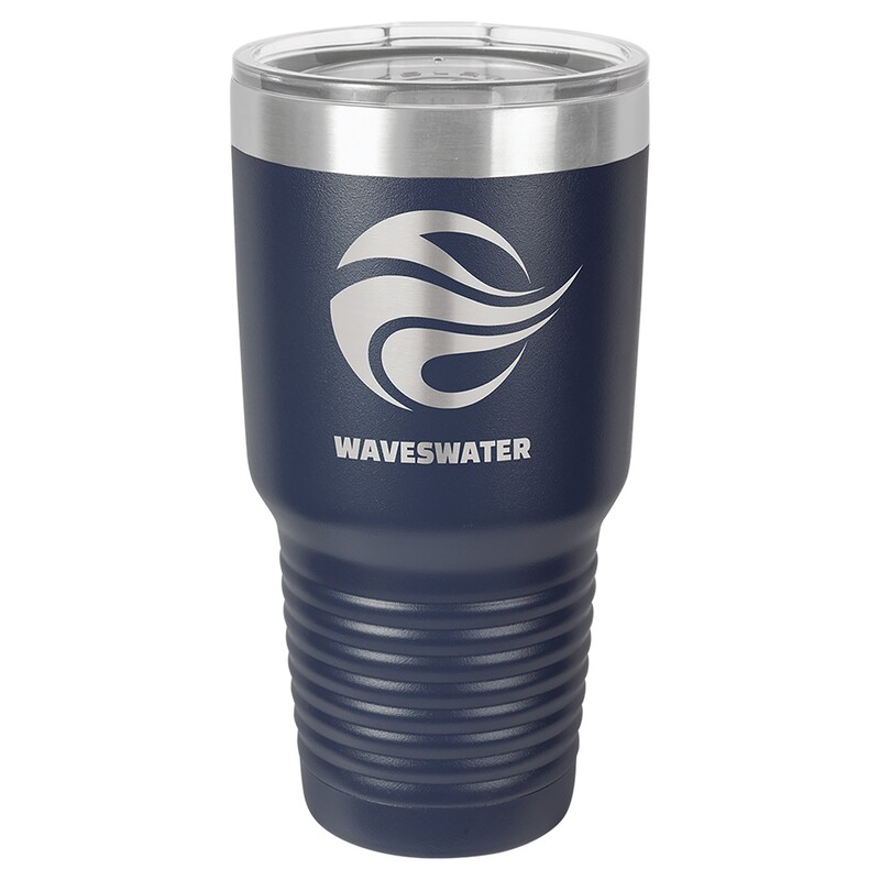 Beverage Tumblers - 30oz Navy Blue Tumbler with Lid