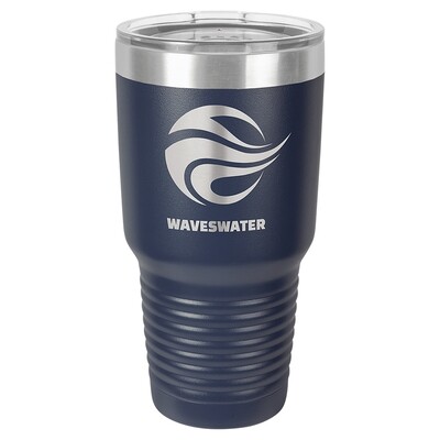 Beverage Tumblers - 30oz Navy Blue Tumbler with Lid