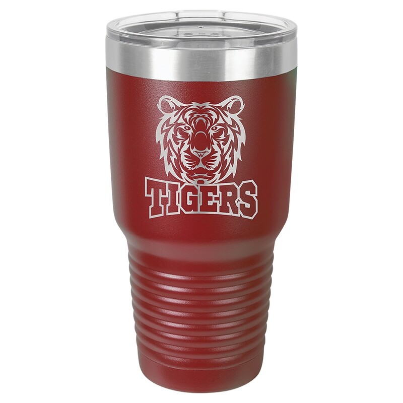 Beverage Tumblers - 30oz Maroon Tumbler with Lid