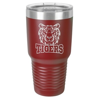 Beverage Tumblers - 30oz Maroon Tumbler with Lid