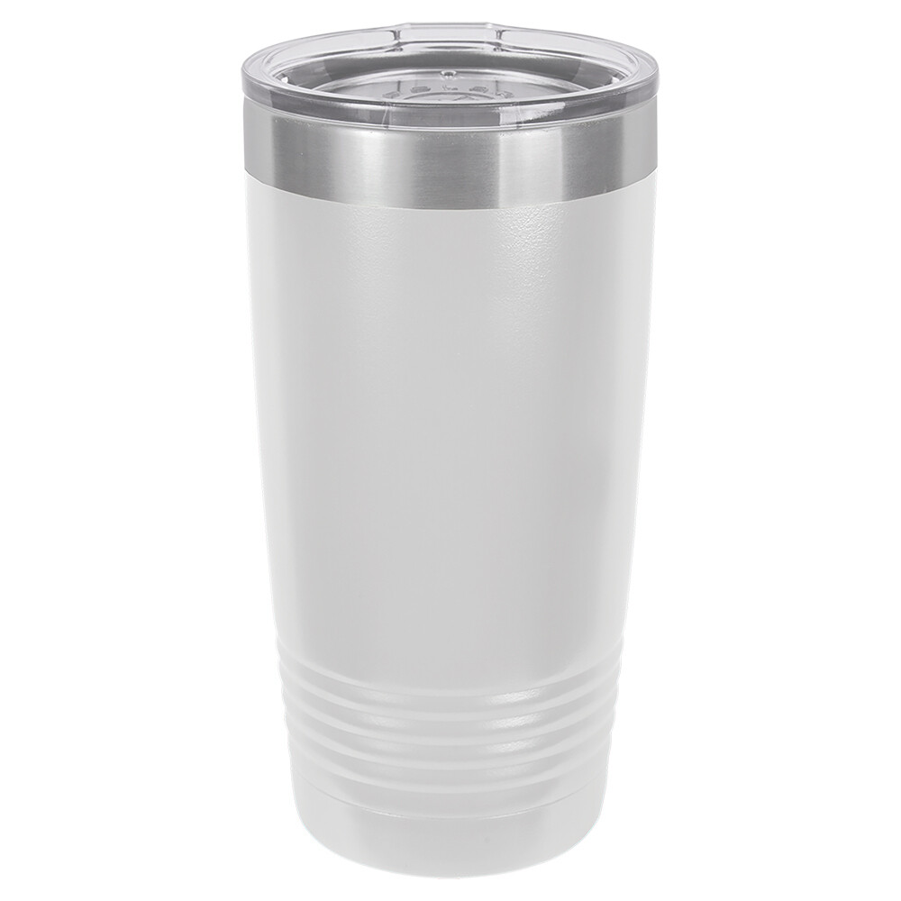 Beverage Tumblers - 20oz White Tumbler with Lid