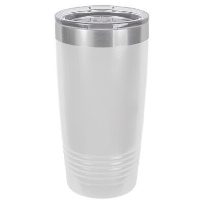 Beverage Tumblers - 20oz White Tumbler with Lid