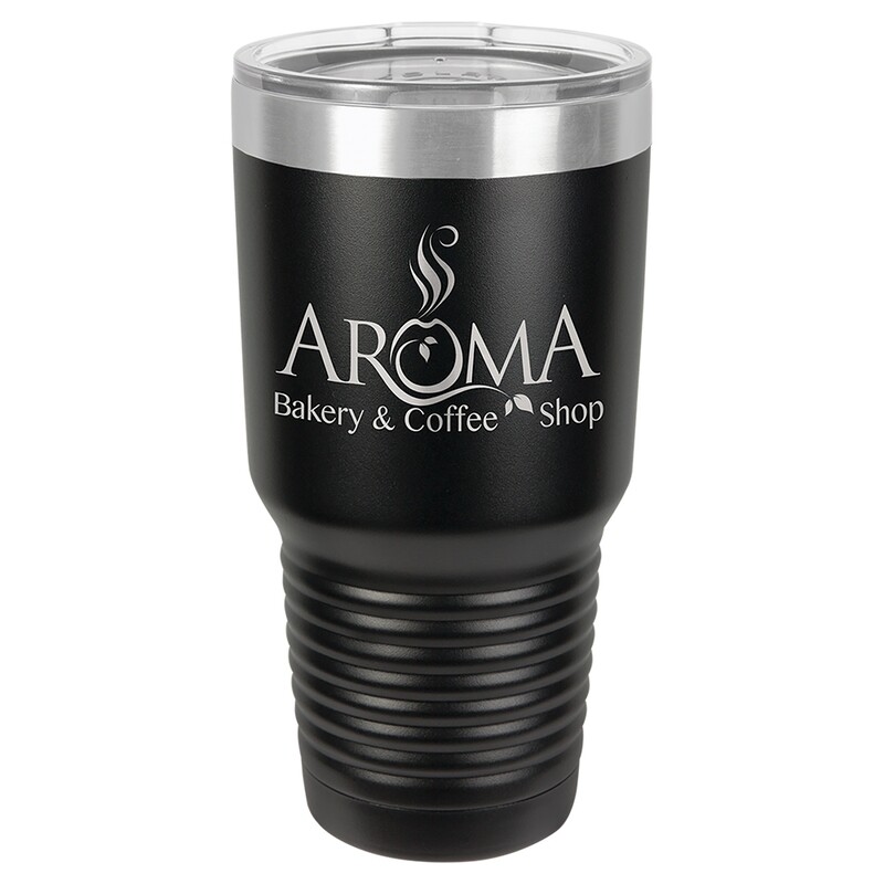 Beverage Tumblers - 30oz  Black Tumbler with Lid