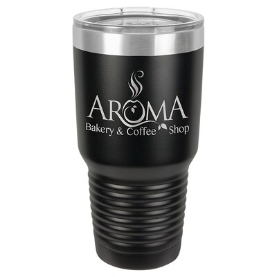 Beverage Tumblers - 30oz  Black Tumbler with Lid