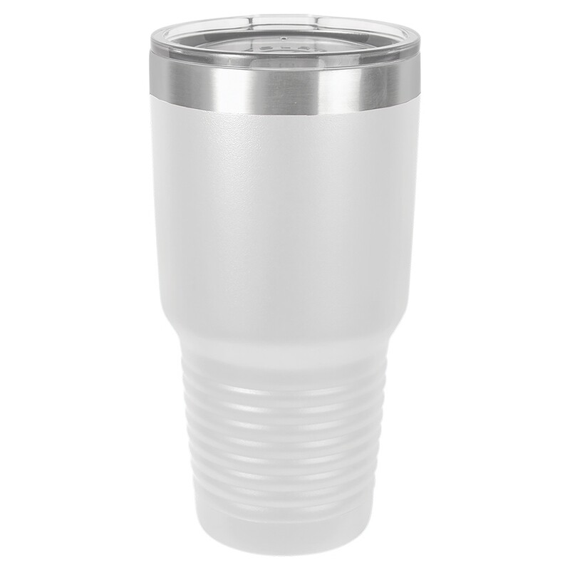 Beverage Tumblers - 30oz White Tumbler with Lid Beverage Tumblers - 30oz White Tumbler with Lid