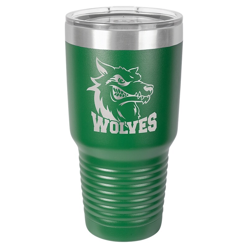 Beverage Tumblers - 30oz Green Tumbler with Lid