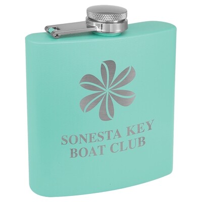 Barware &amp; Flasks - 6oz Teal Matte Stainless Steel Flask
