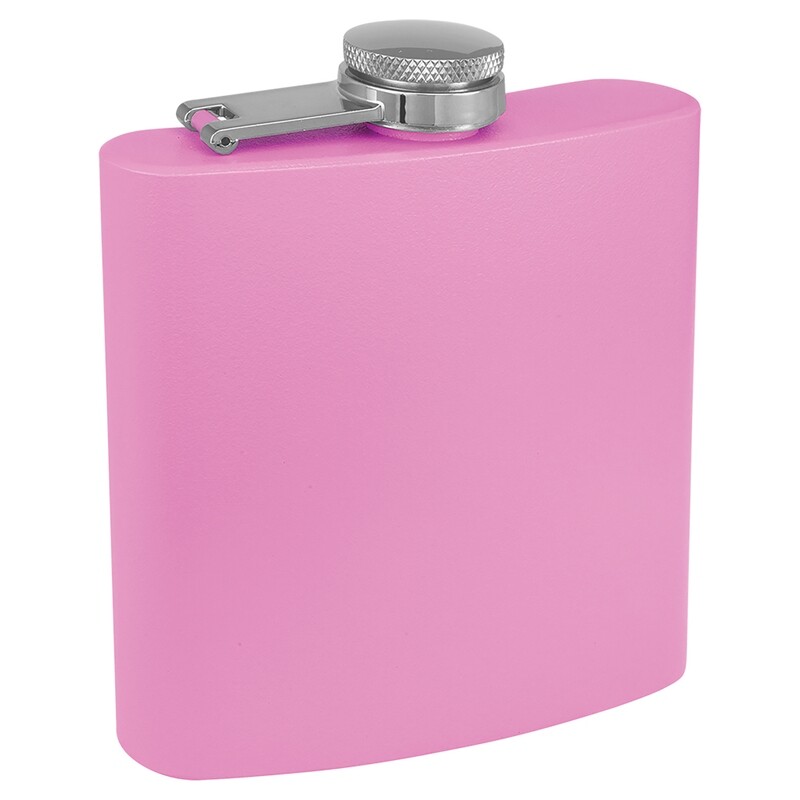 Barware &amp; Flasks - 6oz Light Purple Matte Stainless Steel Flask