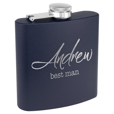 Barware &amp; Flasks - 6oz Navy Blue Matte Stainless Steel Flask