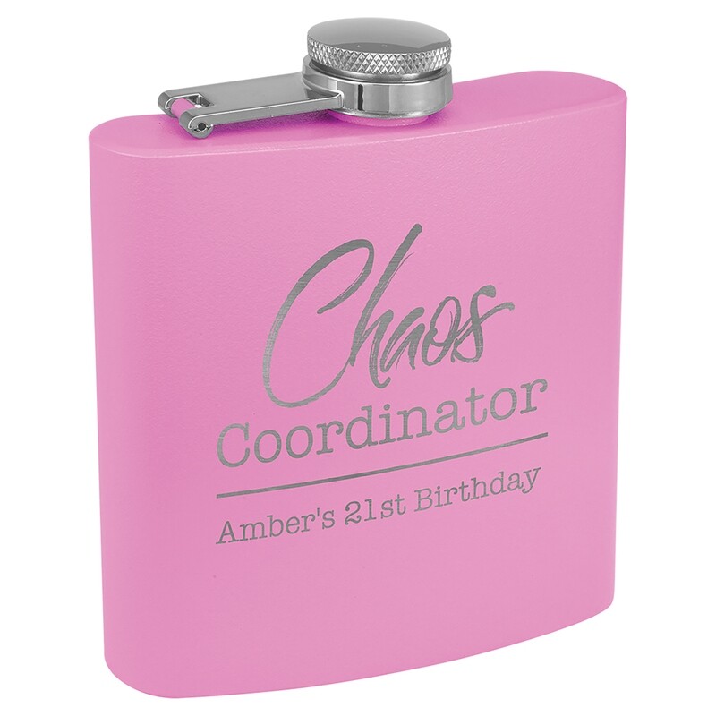 Barware &amp; Flasks - 6oz Light Purple Matte Stainless Steel Flask