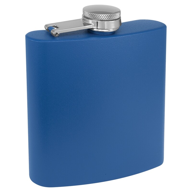 Barware &amp; Flasks - 6oz Royal Blue Matte Stainless Steel Flask