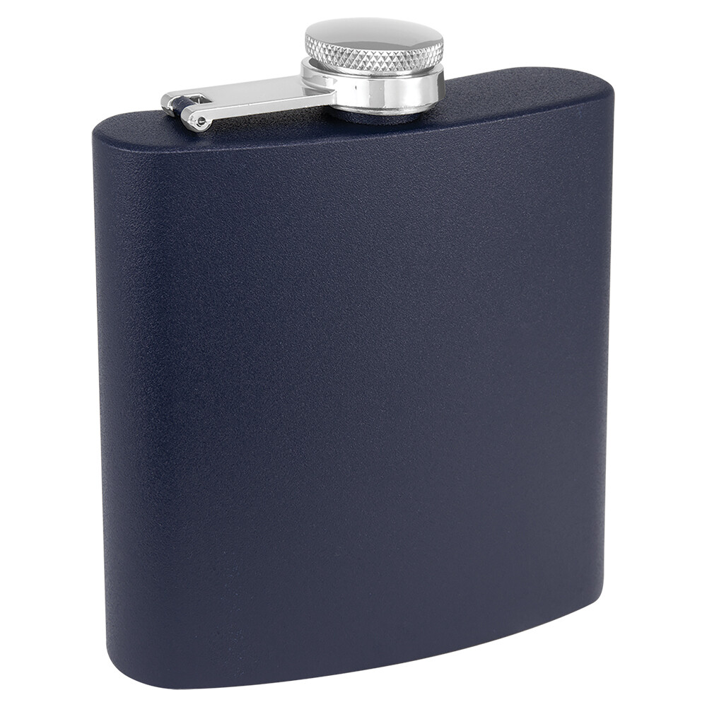 Barware &amp; Flasks - 6oz Navy Blue Matte Stainless Steel Flask