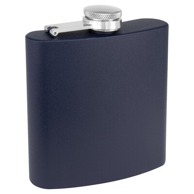 Barware & Flasks - 6oz Navy Blue Matte Stainless Steel Flask