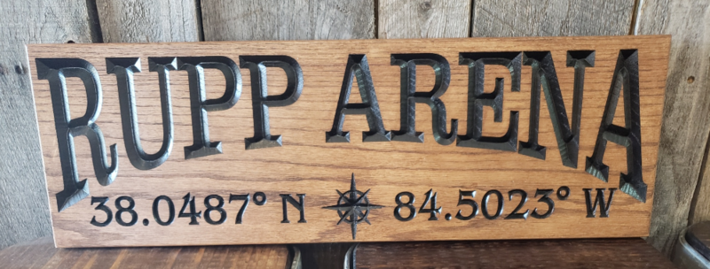 Latitude/Longitude Wood Sign