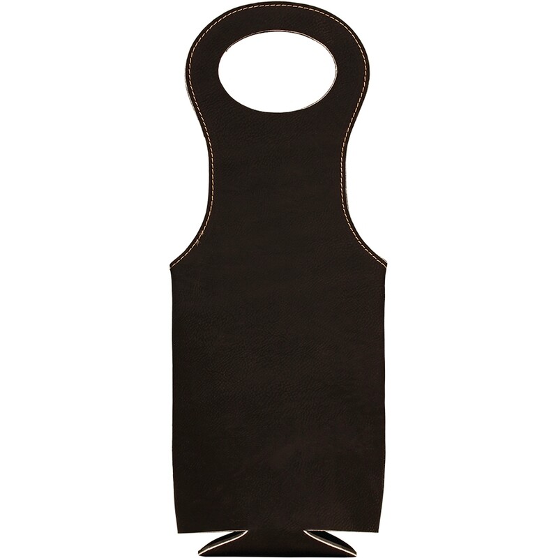 Beer &amp; Wine Gifts - Black with Gold Leatherette Wine Bag