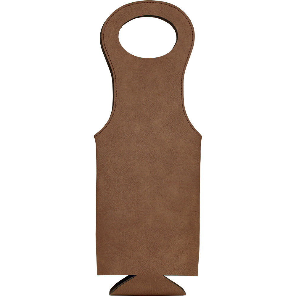 Beer &amp; Wine Gifts - Dark Brown Leatherette Wine Bag