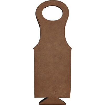 Beer &amp; Wine Gifts - Dark Brown Leatherette Wine Bag