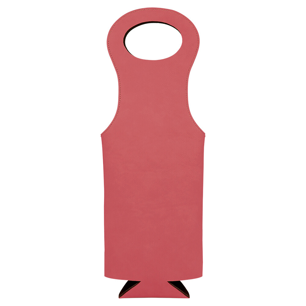Beer &amp; Wine Gifts - Pink Leatherette Wine Bag