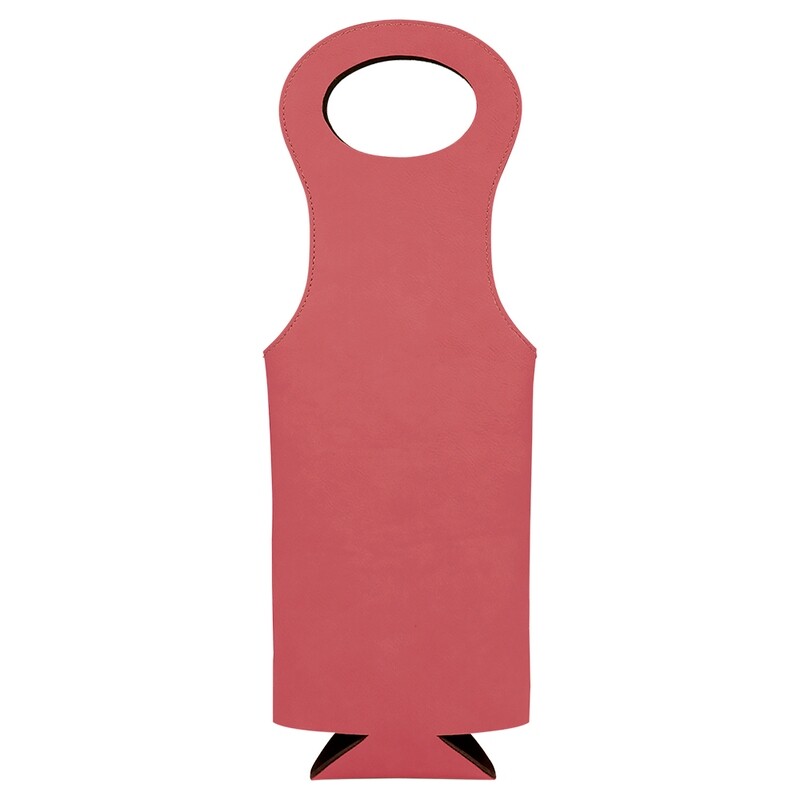 Beer &amp; Wine Gifts - Pink Leatherette Wine Bag
