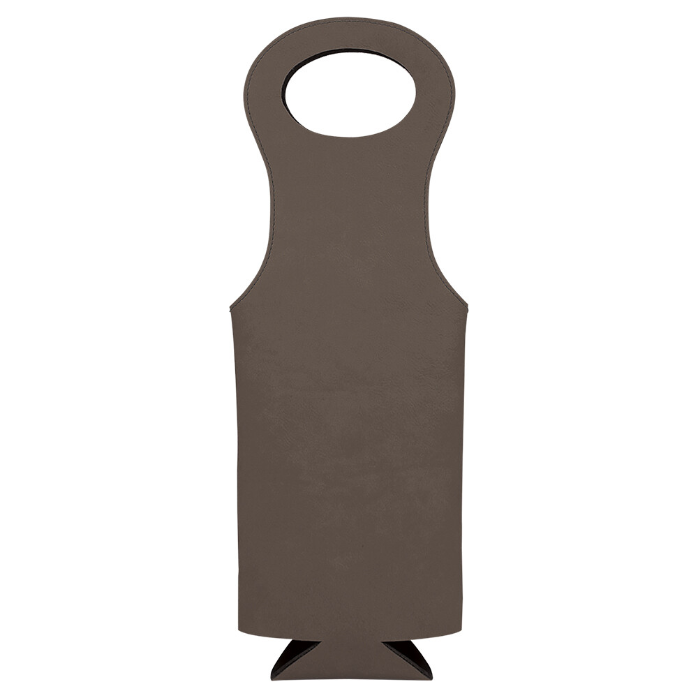 Beer &amp; Wine Gifts - Gray Leatherette Wine Bag
