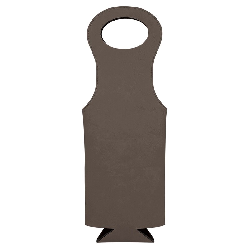 Beer &amp; Wine Gifts - Gray Leatherette Wine Bag