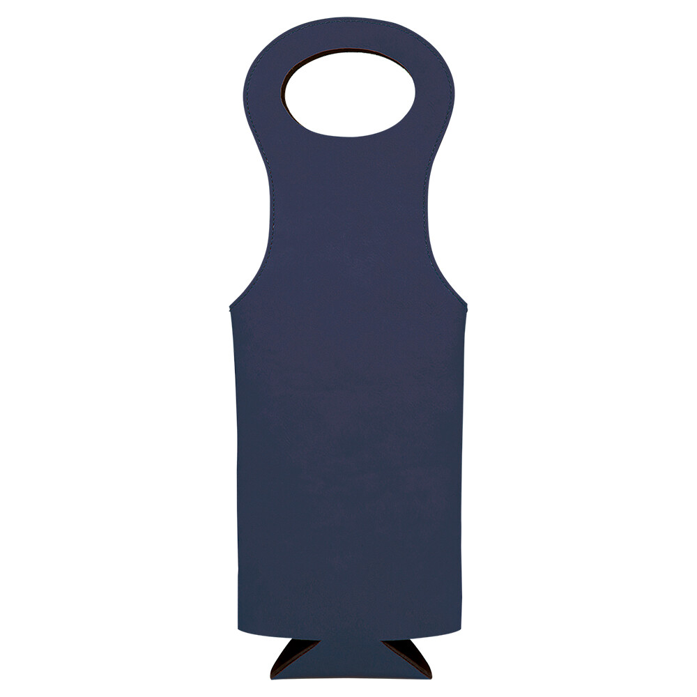 Beer &amp; Wine Gifts - Navy Blue with Black Leatherette Wine Bag