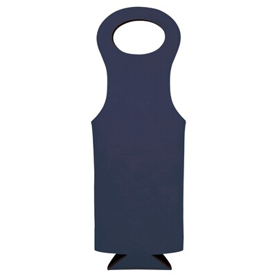 Beer & Wine Gifts - Navy Blue with Black Leatherette Wine Bag