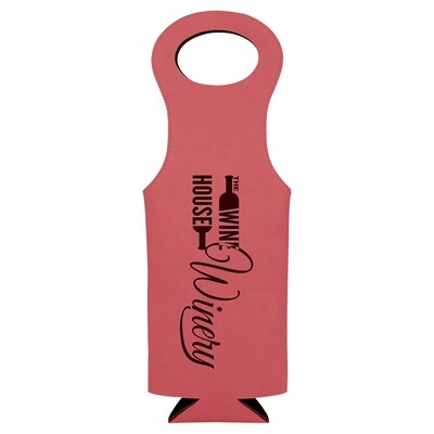 Beer &amp; Wine Gifts - Pink Leatherette Wine Bag